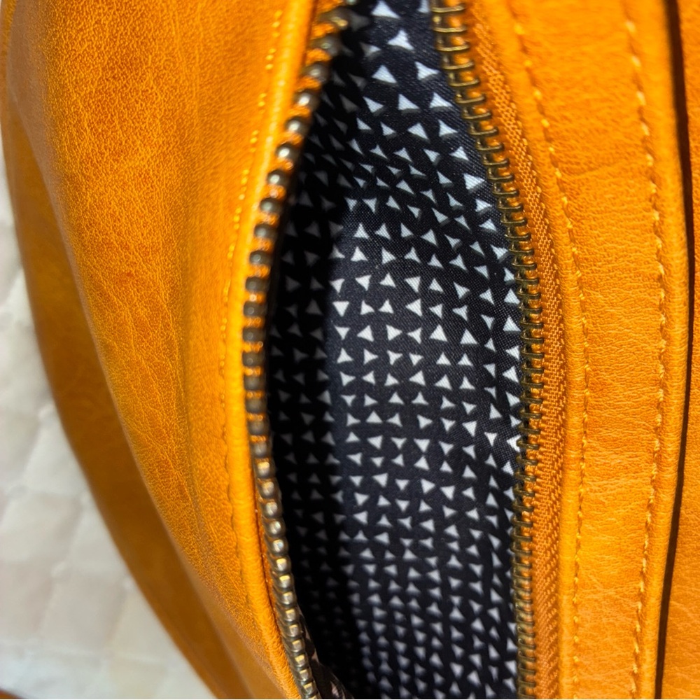 Round Tan Leather Crossbody Bag - Picture 15 of 15